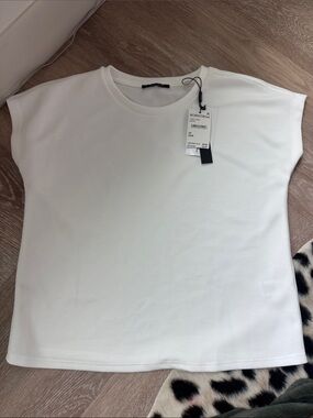 Nordstrom White Cap-Sleeve Crewneck Tee
